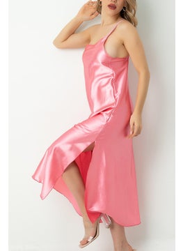 DoReMi Cross-Strapped Deep Slit Satin Nightgown  - Image 4