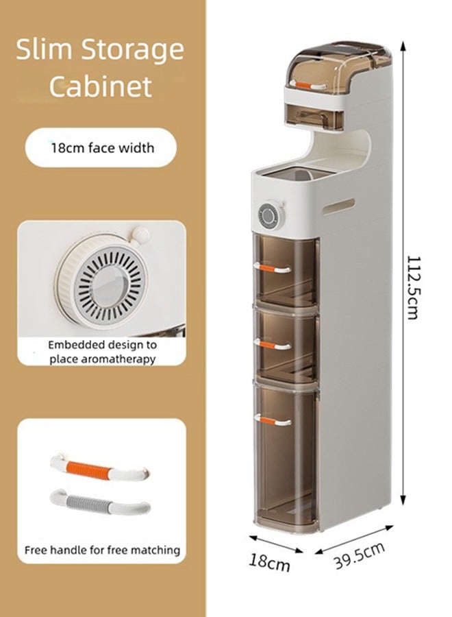 FLYROAD 7-Tiers Slim Bathroom Storage Cabinet, Narrow Storage Cabinet with Drawers, Plastic Waterproof Bathroom Organizer for Small Spaces, Kitchen, Laundry, Living Room - Image 2