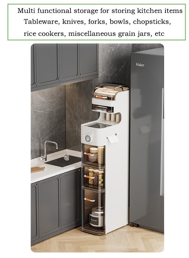 FLYROAD 7-Tiers Slim Bathroom Storage Cabinet, Narrow Storage Cabinet with Drawers, Plastic Waterproof Bathroom Organizer for Small Spaces, Kitchen, Laundry, Living Room - Image 4