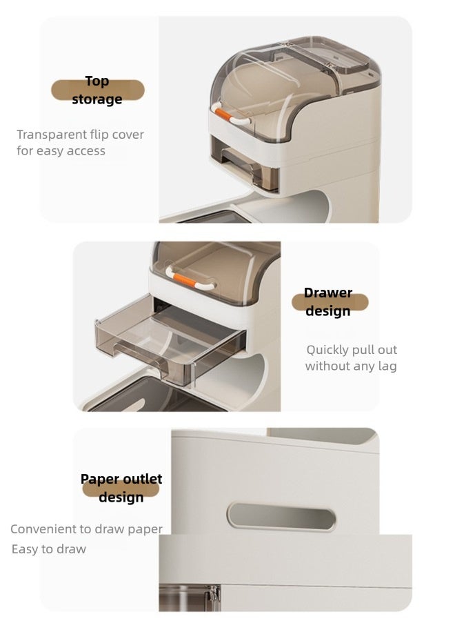 FLYROAD 7-Tiers Slim Bathroom Storage Cabinet, Narrow Storage Cabinet with Drawers, Plastic Waterproof Bathroom Organizer for Small Spaces, Kitchen, Laundry, Living Room - Image 5