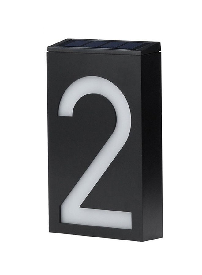 NIBEMINENT Lamp House Number Porch Lights With Solar Pannel Black/White 21x12x12centimeter  - Image 1
