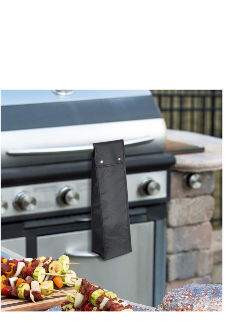 Excefore - Grill Tool Bag, Grilling Bags for Outdoor, Hardware & Tools BBQ Bag, Foldable Grill Bags, Suitable for Camping and Hiking BBQ (Black) - Image 1