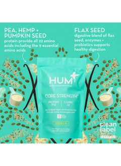 HUM HUM Core Strength Vanilla Protein Powder - Digestion Friendly Vegan Plant Protein for Shakes (15 Servings)  - Image 2