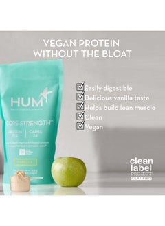 HUM HUM Core Strength Vanilla Protein Powder - Digestion Friendly Vegan Plant Protein for Shakes (15 Servings)  - Image 4