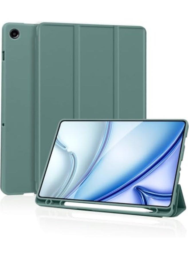 DUSALA Cover for Samsung Galaxy Tab A9 8.7 inch case, Soft Flexible Flip Case Cover with S Pen Holder for Samsung Galaxy Tab A9 8.7 inch with Auto Sleep Wake - Trifold (Green, Galaxy Tab A9) - Image 1