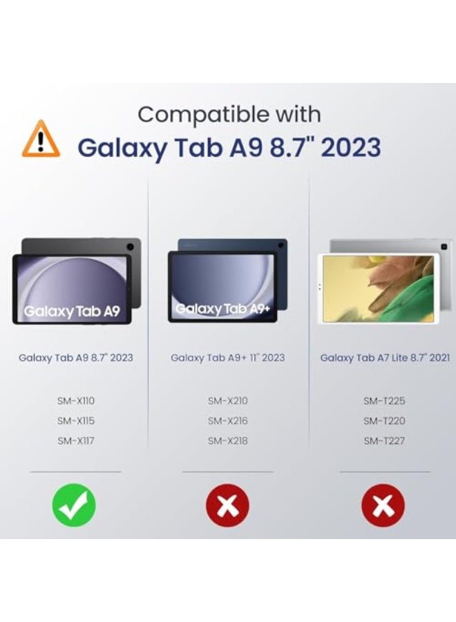 DUSALA Cover for Samsung Galaxy Tab A9 8.7 inch case, Soft Flexible Flip Case Cover with S Pen Holder for Samsung Galaxy Tab A9 8.7 inch with Auto Sleep Wake - Trifold (Green, Galaxy Tab A9) - Image 2