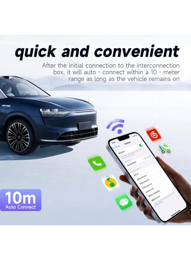جورتان محول لاسلكي 2 في 1 لأندرويد أوتو وأبل كار بلاي، سهل التركيب، Wi-Fi 6 وBluetooth 5.2، متوافق مع iPhone 6+ / Android 11+، يشمل USB-A/Type-C - Image 5