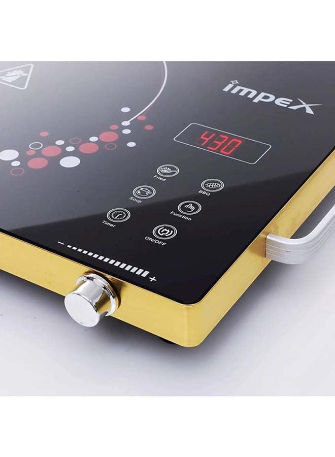 Impex Infrared Induction Cooktop-Touch & Knob Control, Micro Crystal Plate, 4-Digit LED Display, 4-Hour Timer, 8 Power Levels, Various Temperature Levels, Compatible with All Cookware And Over heat protection 1 IR 2703 Black - Image 3