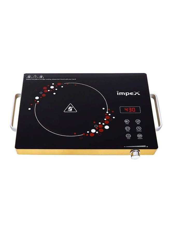 Impex Infrared Induction Cooktop-Touch & Knob Control, Micro Crystal Plate, 4-Digit LED Display, 4-Hour Timer, 8 Power Levels, Various Temperature Levels, Compatible with All Cookware And Over heat protection 1 IR 2703 Black - Image 1
