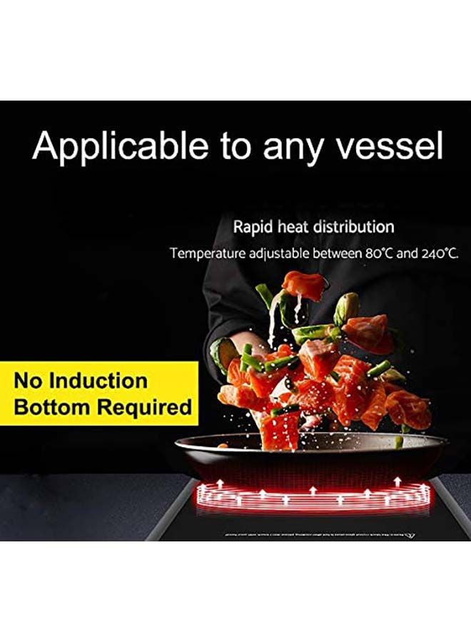 Impex Infrared Induction Cooktop-Touch & Knob Control, Micro Crystal Plate, 4-Digit LED Display, 4-Hour Timer, 8 Power Levels, Various Temperature Levels, Compatible with All Cookware And Over heat protection 1 IR 2703 Black - Image 5