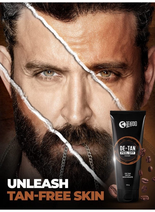BEARDO Detan Peel Off Face Mask For Men, 100G | Coffee Extract To Remove Tan & Deep Cleansing, Defeat Blackheads & Whiteheads, Face Mask For Glowing Skin - Image 1