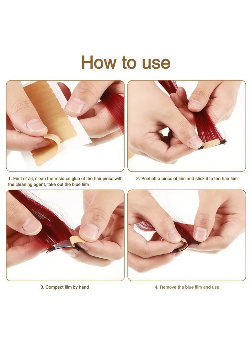غير مرئية لون الشعر المستعار الشريط الخاص استبدال الفيلم على الوجهين للماء والعرق مقاومة قوية لاصقة من الصعب إسقاط - Image 5