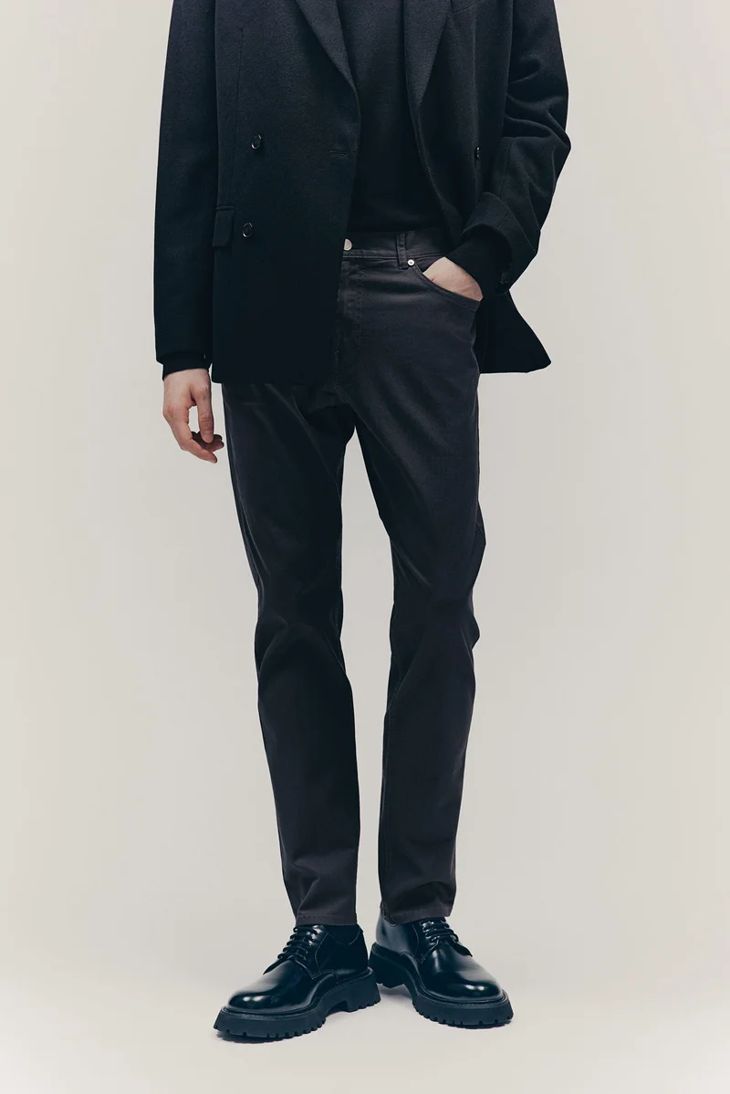 اتش اند ام Slim Fit Cotton twill trousers