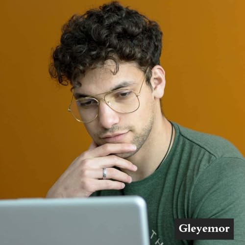 Gleyemor Classic Aviator Blue Light Glasses for Women Men, Metal Frame Clear Lens Eyeglasses (Gold) - Image 3
