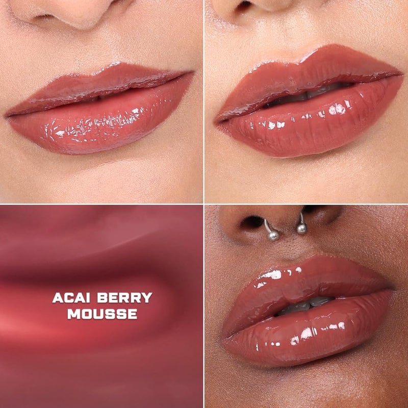 Kiro Ceramide Drip Tinted Lip Glaze - Acaiberry Mousse, 2g | Hydrating Gloss Balm with Ceramides & Squalane | High-Glaze Finish, Nourishing & Vegan Lip Care - Image 3