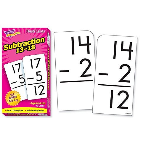 Trend Enterprises: Subtraction 13-18 Skill Drill Flash Cards, Exciting Way for Everyone to Learn, Self-Checking Design, Great for Skill Building and Test Prep, 99 Cards Included, Ages 6 and Up - Image 2