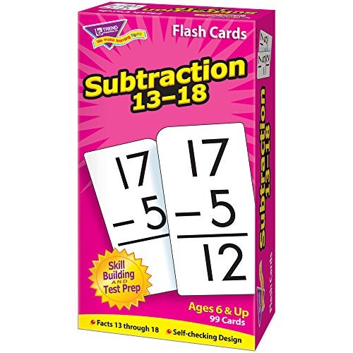 Trend Enterprises: Subtraction 13-18 Skill Drill Flash Cards, Exciting Way for Everyone to Learn, Self-Checking Design, Great for Skill Building and Test Prep, 99 Cards Included, Ages 6 and Up - Image 4