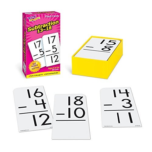 Trend Enterprises: Subtraction 13-18 Skill Drill Flash Cards, Exciting Way for Everyone to Learn, Self-Checking Design, Great for Skill Building and Test Prep, 99 Cards Included, Ages 6 and Up - Image 3