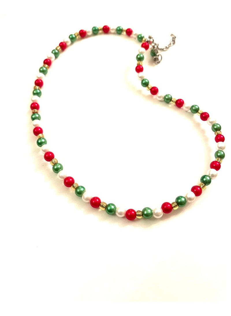 Trio Earrings Colorful beaded necklace - Image 1
