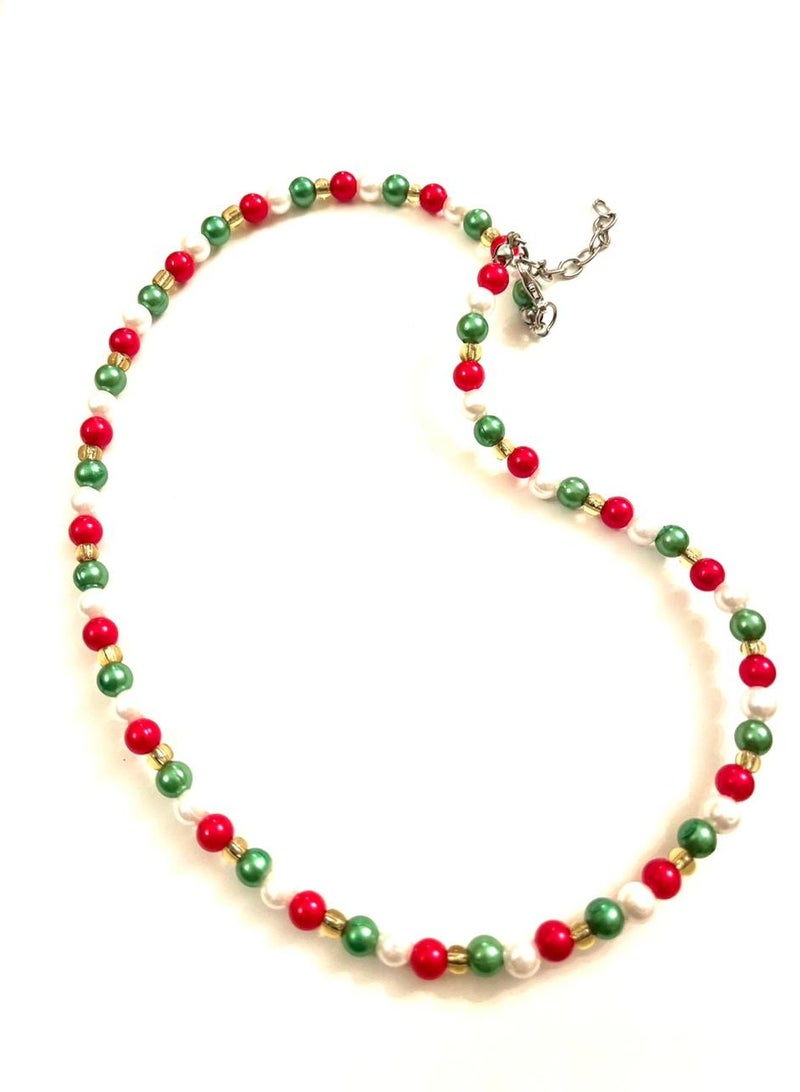 Trio Earrings Colorful beaded necklace - Image 2