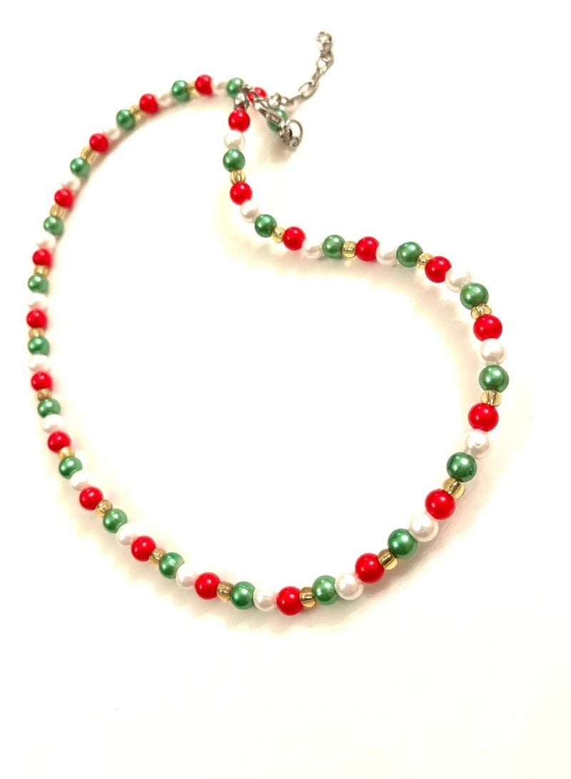 Trio Earrings Colorful beaded necklace - Image 3