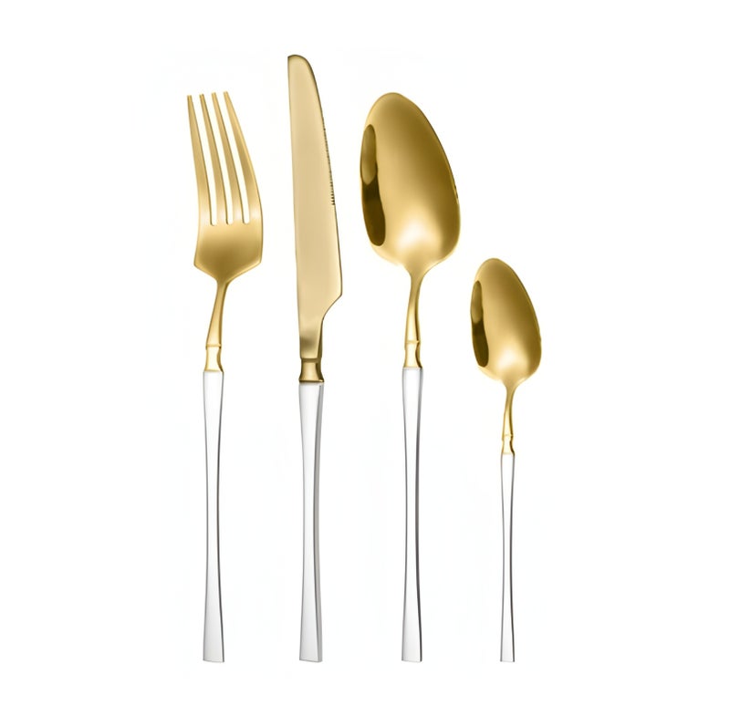 VALORIS Spoon, Knife and Fork Set – Colorful Cutlery Set with Tea Spoons, Table Spoons & Forks | Kitchen Utensils Set for Dining, Camping & Travel | Stainless Steel Cutlery Set for Home Kitchen - Image 1