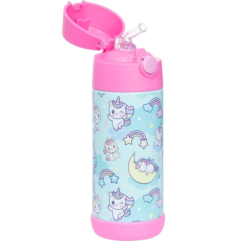 Snug Insulated Kids Water Bottle with Straw & Spout â€“ Double-Wall Stainless Steel, Leakproof, Easy-Flip Lid â€“ For School, Travel, Toddlers & Big Kids - Unicorn, 17oz - Image 2