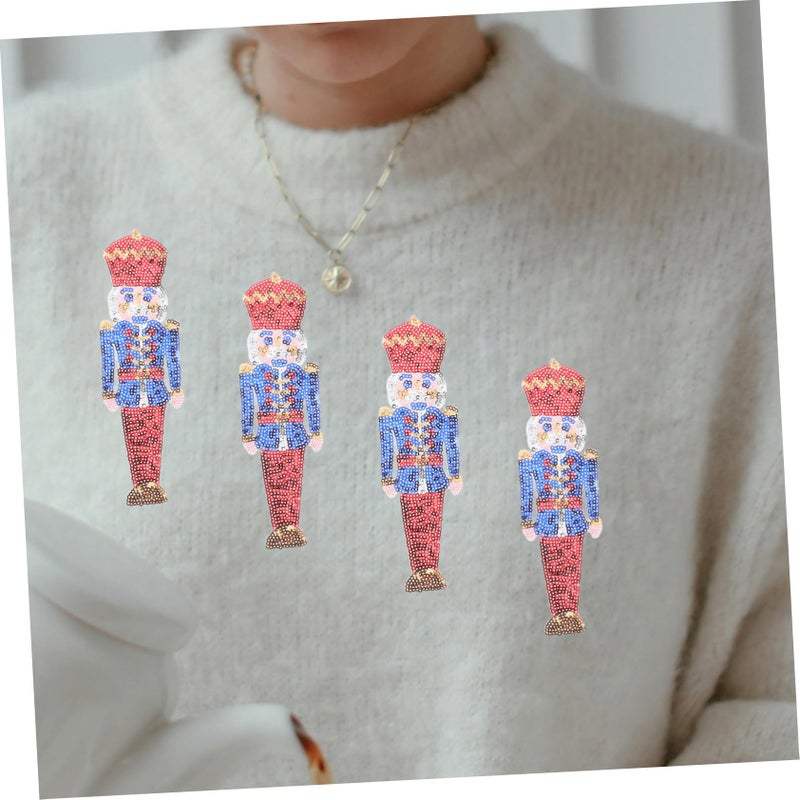 Nutcracker DIY Sewing Patches 4pcs Embroidered Appliques For Clothes Hats Crafts - Image 3