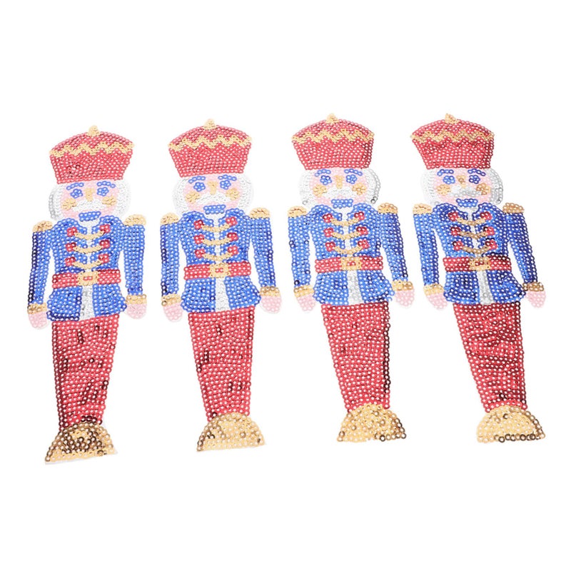Nutcracker DIY Sewing Patches 4pcs Embroidered Appliques For Clothes Hats Crafts - Image 2