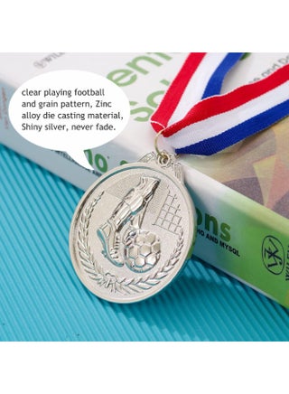 9 Pack Soccer Medals for Kids, Metals Gold Award Medals Suitable Red, White, and Blue Stripes 15.5" Ribbon, for Sports competitions Celebration and Party Favors - view 4