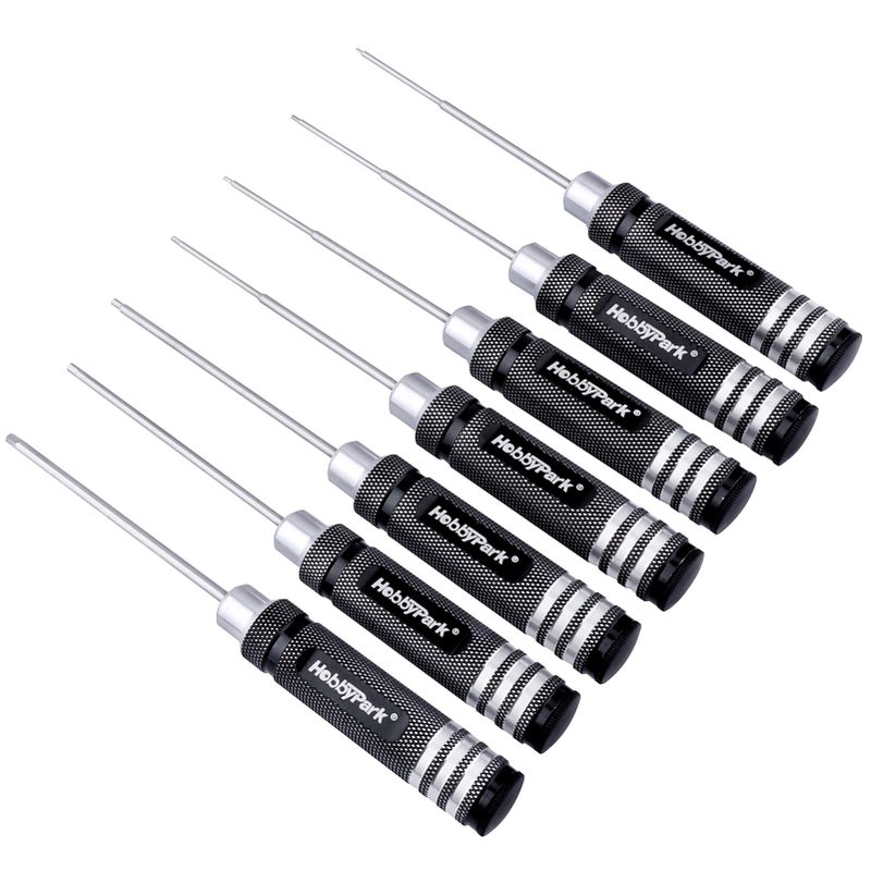 Hobbypark 7pcs Hex Screw Driver Set RC Tools Kit 0.9mm 1.27mm 1.3mm 1.5mm 2.0mm 2.5mm 3.0mm Hexagon Screwdriver for Traxxas Arrma Axial Losi Redcat RC Quadcopter Helicopter FPV Racing Drone Models - Image 5
