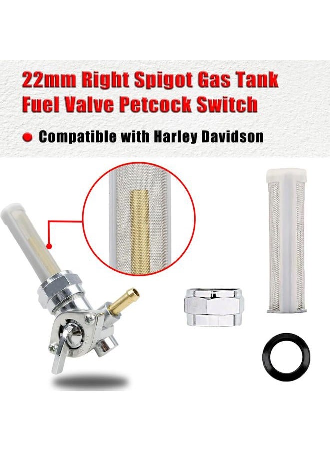 VORIPO 22mm Right Spigot Gas Tank Fuel Valve Petcock Switch Compatible with Harley Davidson - Image 3