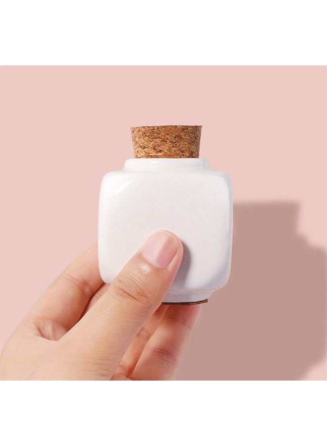 ConStore Porcelain Material Nail Art Acrylic Glass Dappen Dish Powder Liquid Bowl Holder Container With Soft Wooden Lid Nail Art Accessories (white) - Image 1