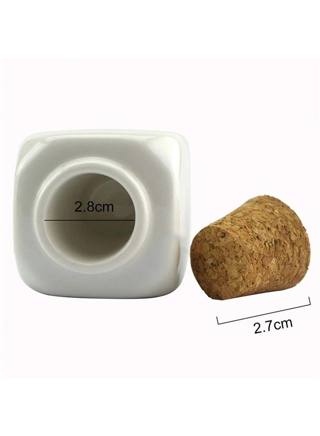 ConStore Porcelain Material Nail Art Acrylic Glass Dappen Dish Powder Liquid Bowl Holder Container With Soft Wooden Lid Nail Art Accessories (white) - Image 2