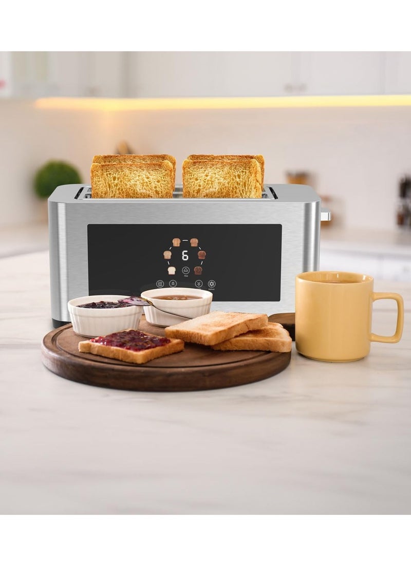 4-Slice Digital Pop up Toaster1400W, 6 Browning Levels, Defrost Heat Levels, Crumb Tray, Touch Panel, Smart Memory Function, Stainless Steel Housing - pzsku/Z05D0EECDC2656579EB2BZ/45/_/1735575958/eb3eba96-f3ad-4644-a709-824dd857c747