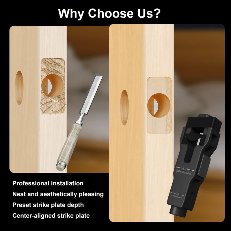 Door Latch Installation Kit Mortising Tool With Precision Scribing And Chiseling System For 1 3 8 Inch Or 1 3 4 Inch Wood Doors DIY Door Frame Latch Assembly - Image 4