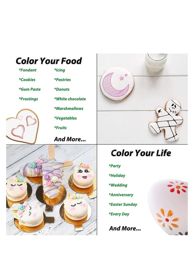 بريميفي 12 قطعة من أقلام تلوين الطعام، 10 ألوان، قلم تحديد قابل للأكل ذو طرف مزدوج - Image 5