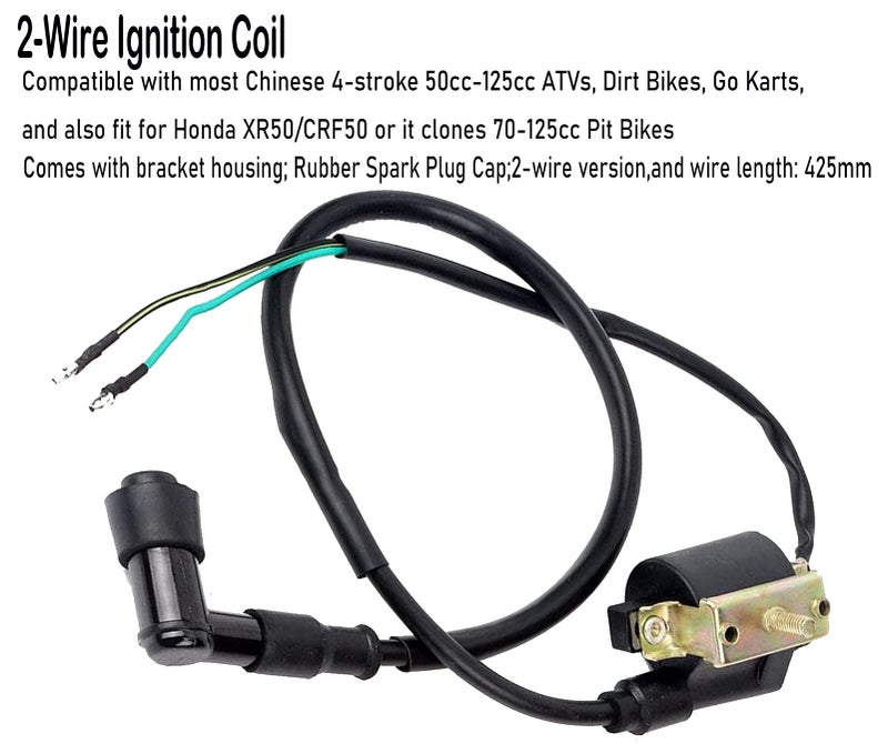 BOOTOP PIN Complete Wiring Harness Kit ATV Wire Harness for Taotao Chinese 4 Wheeler 50cc 70cc 110cc 125cc Pit Quad Dirt Bike Parts with Electrics Stator Coil CDI Solenoid Relay by BOOTOP PIN - Image 5