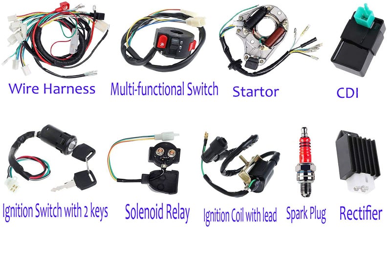 BOOTOP PIN Complete Wiring Harness Kit ATV Wire Harness for Taotao Chinese 4 Wheeler 50cc 70cc 110cc 125cc Pit Quad Dirt Bike Parts with Electrics Stator Coil CDI Solenoid Relay by BOOTOP PIN - Image 2