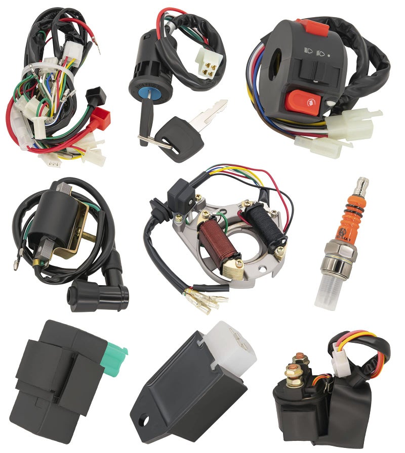 BOOTOP PIN Complete Wiring Harness Kit ATV Wire Harness for Taotao Chinese 4 Wheeler 50cc 70cc 110cc 125cc Pit Quad Dirt Bike Parts with Electrics Stator Coil CDI Solenoid Relay by BOOTOP PIN - Image 1