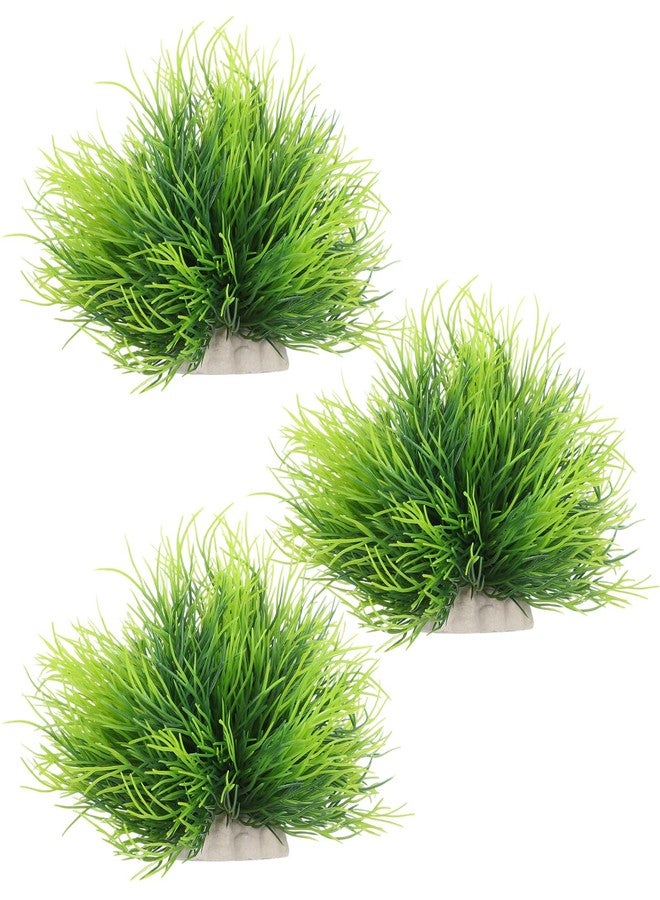Telooco 3 Pack Aquarium Plants Plastic Realistic Fish Tank Plants with Weighted Base Green Aquarium Decor for Betta Tanks Aquascaping Reptile Terrariums - Image 1