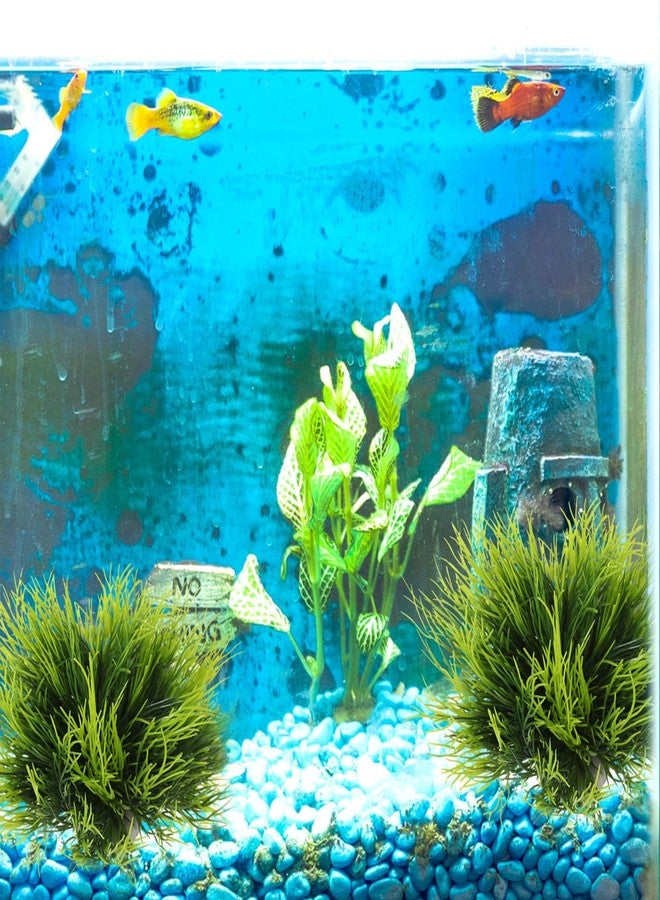 Telooco 3 Pack Aquarium Plants Plastic Realistic Fish Tank Plants with Weighted Base Green Aquarium Decor for Betta Tanks Aquascaping Reptile Terrariums - Image 4