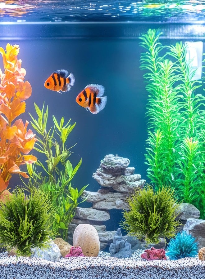 Telooco 3 Pack Aquarium Plants Plastic Realistic Fish Tank Plants with Weighted Base Green Aquarium Decor for Betta Tanks Aquascaping Reptile Terrariums - Image 3
