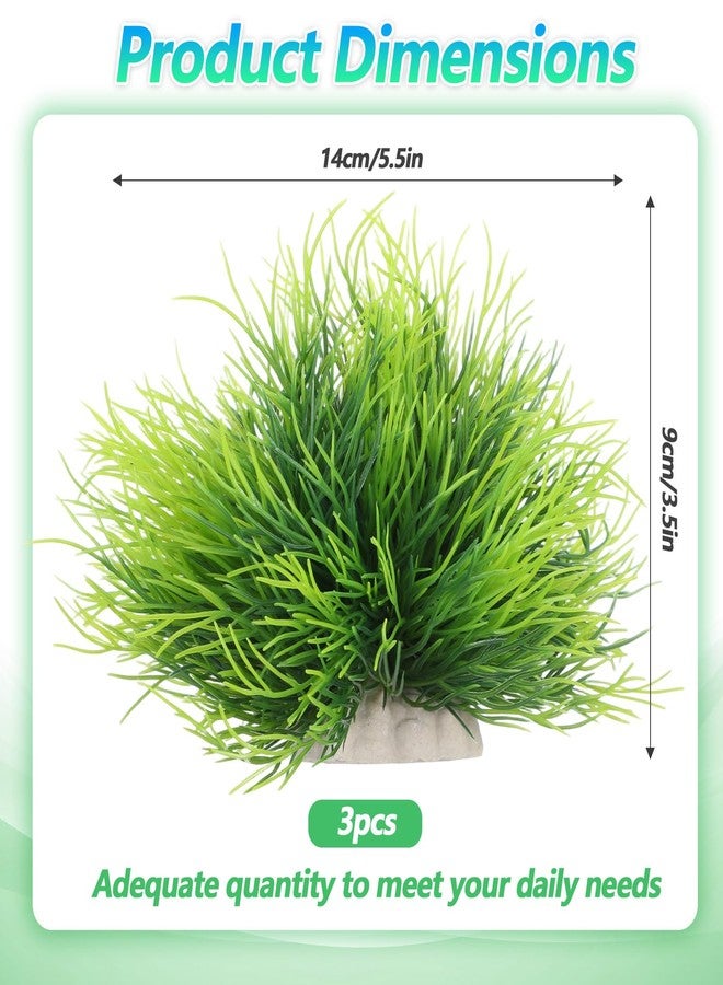 Telooco 3 Pack Aquarium Plants Plastic Realistic Fish Tank Plants with Weighted Base Green Aquarium Decor for Betta Tanks Aquascaping Reptile Terrariums - Image 2