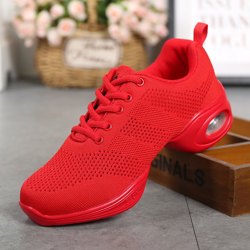 New Soft-Sole Sailor Jazz Dance Shoes for Women Red