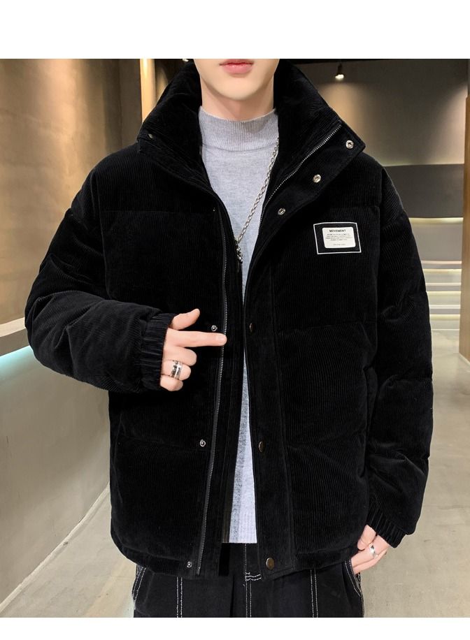 Loquat Men's Winter Fashion Simple Loose Stand-up Collar Padded Jacket 