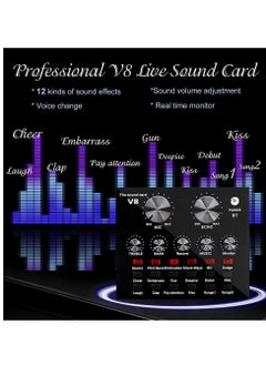 Generic Microphone,Live Sound Card & BM800 Suspension Microphone Kit Broadcasting Recording Condenser Microphone Set Intelligent Volume Audio Mixer Sound Card for Computer PC Live Sound  - Image 5