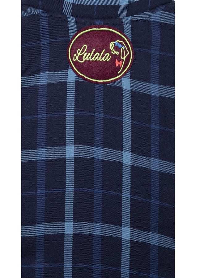 Lulala Plaid Dog Vest Winter Reflevtive Stripe,Hoddie Jacket Windproof,Reversible (Blue,XS) - Image 4
