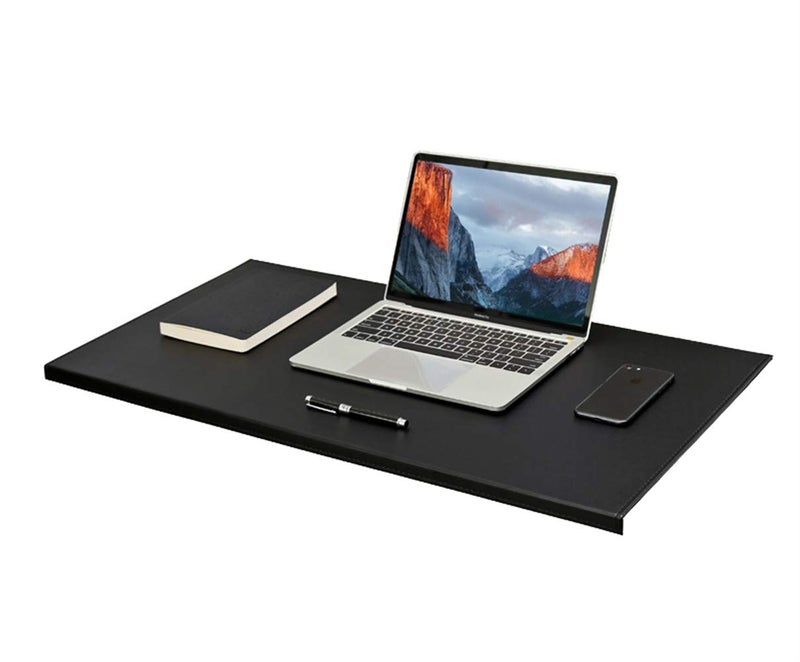 SK Studio PU Leather Desk Pad, Large Waterproof Non-Slip Edge Lock Mouse Pad for Computers and Laptops Black 80x48cm - Image 2