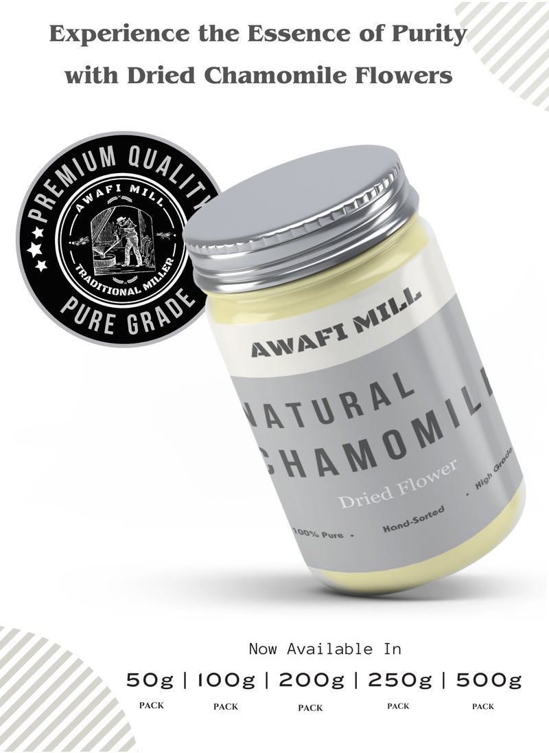 Awafi Mill - Chamomile Flowers | Pure Dried Chamomile Flowers | Raw & Natural | Chamomile Herbal Tea | Matricaria Recutita Harvest - Image 1